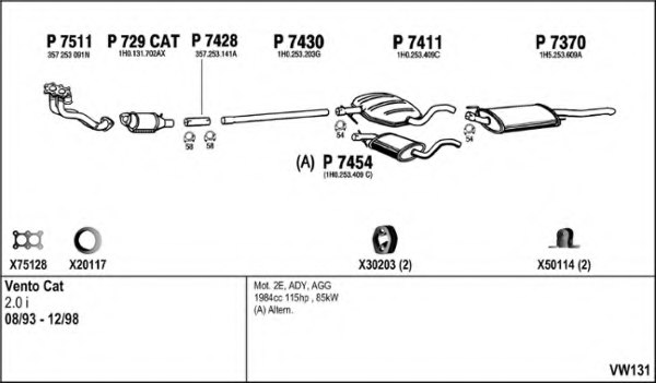 FENNO VW131 Exhaust System